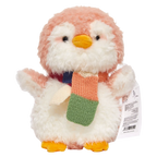 Plüschtier Pinguin, 25 cm mit Schal-Design (Rosa/Weiß)