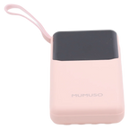 Powerbank aus Kunststoff mit integrierten Kabeln, 10000 mAh (Rosa)