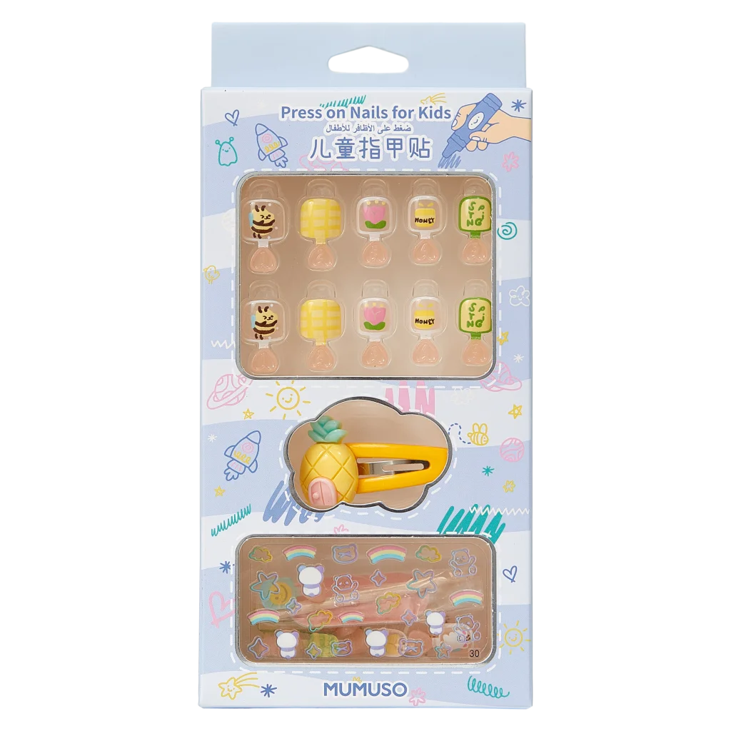 Press-on Nails For Kids (Bee & Honey)