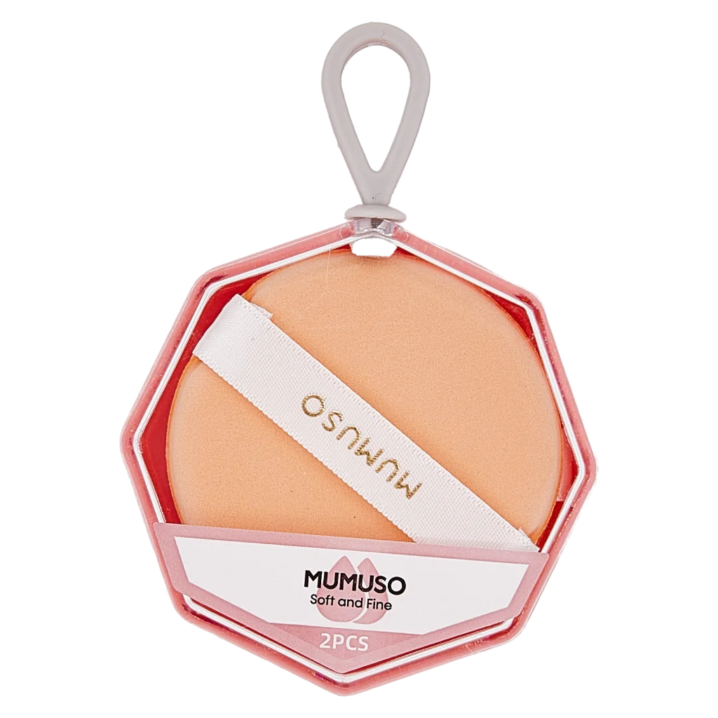 2-teiliges doppelseitiges Polyurethan-Puderpuff-Set für Make-up (Apricot)