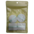 4er-Set Puderquasten aus Flockmaterial für Foundation und Puder (Weiß/Mint)