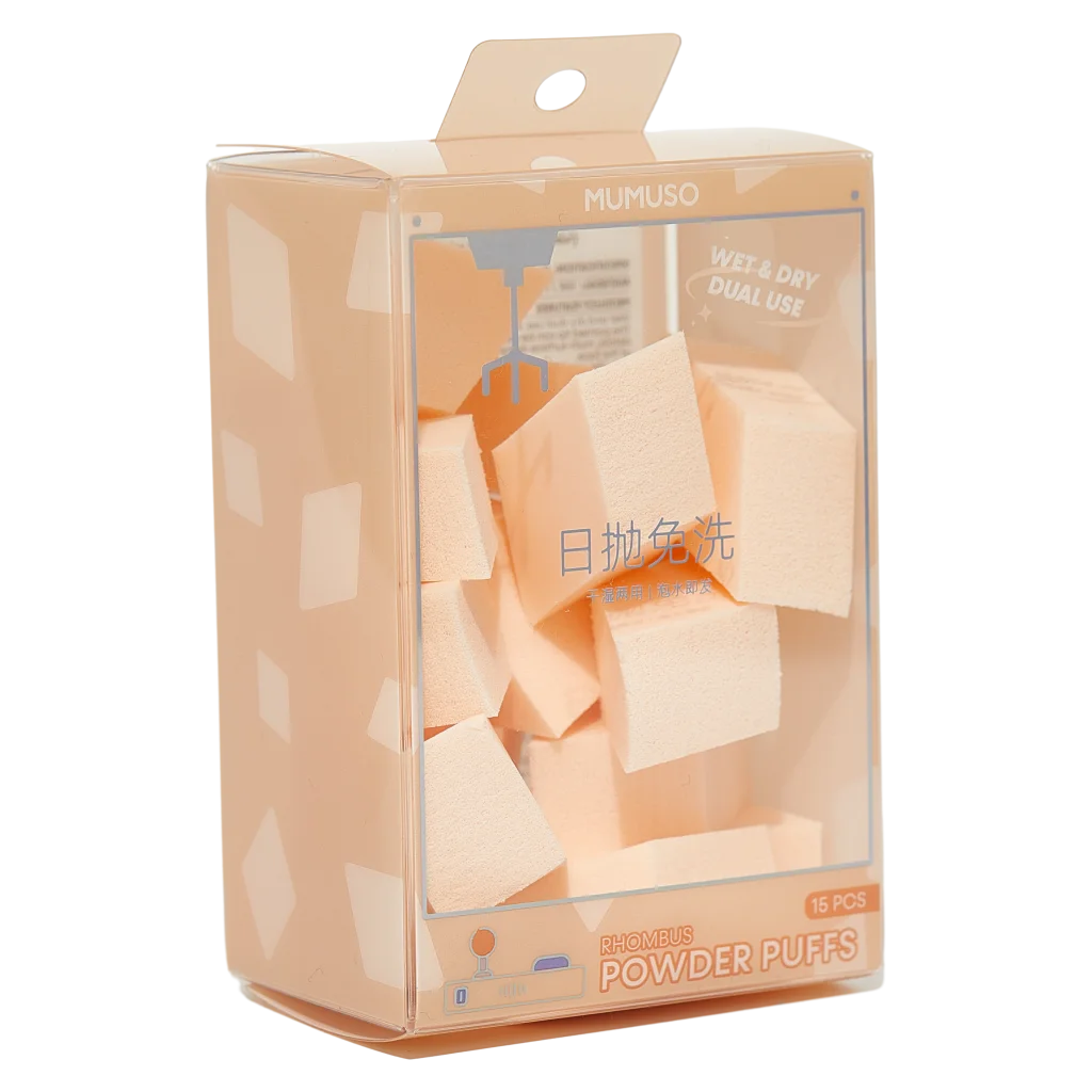 15-teiliges SBR-Puderquasten-Set, rhombusförmig für Nass- und Trockenanwendung (Creme)