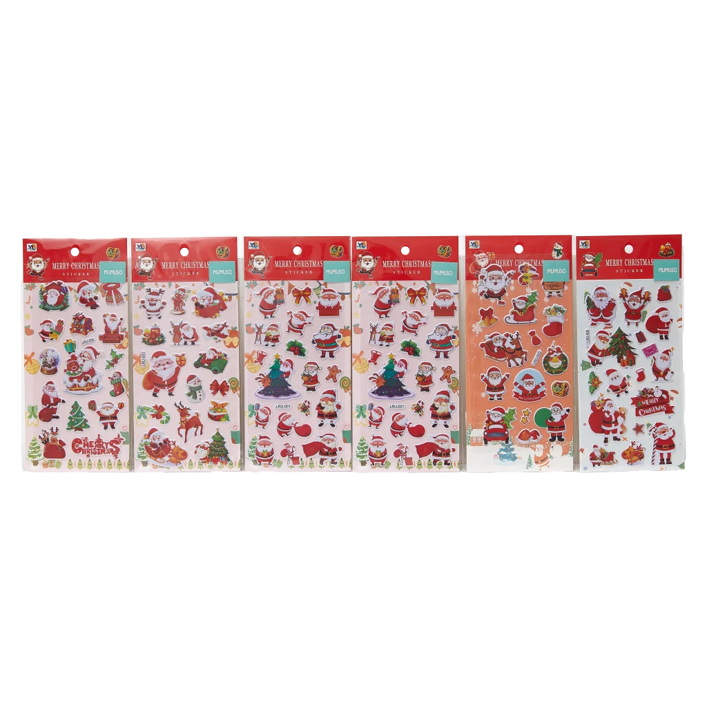 Selbstklebende Puffy Sticker mit Weihnachtsmann-Design (Mehrfarbig)