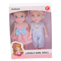 2-teiliges Puppenset aus PVC und ABS, liebevolles Design (Rosa/Blau)