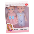 2-teiliges Puppenset aus PVC und ABS, liebevolles Design (Rosa/Blau)