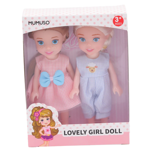 2-teiliges Puppenset aus PVC und ABS, liebevolles Design (Rosa/Blau)