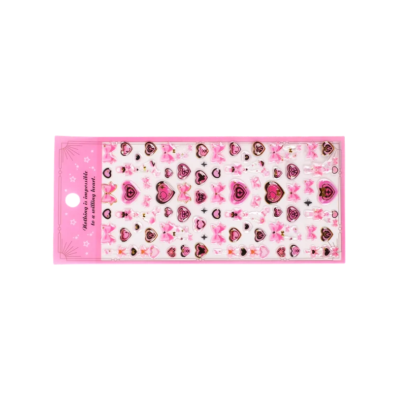 PVC-Foliensticker mit Herz- und Schleifen-Design (Rosa/Lila/Pink/Blau)