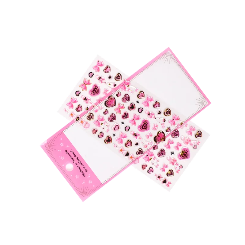 PVC-Foliensticker mit Herz- und Schleifen-Design (Rosa/Lila/Pink/Blau)