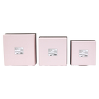 Quadratische Geschenkbox Karton mit Schleifen-Design, groß (Rosa/Schwarz)