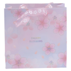 Quadratische Papier-Geschenktasche mit Kirschblüten-Design (Rosa)