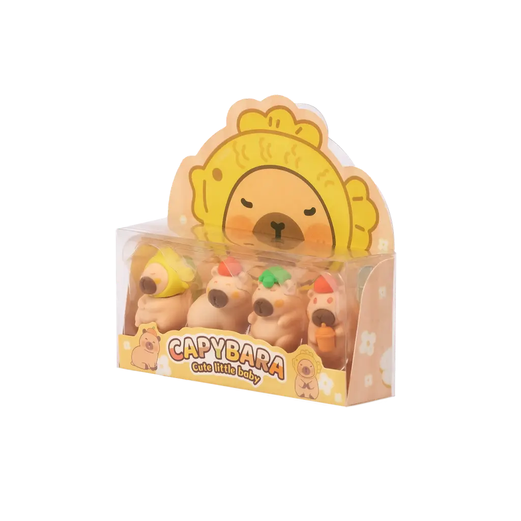 Radiergummi-Set mit Capybara-Design, 90 g (Gelb/Grün/Orange)
