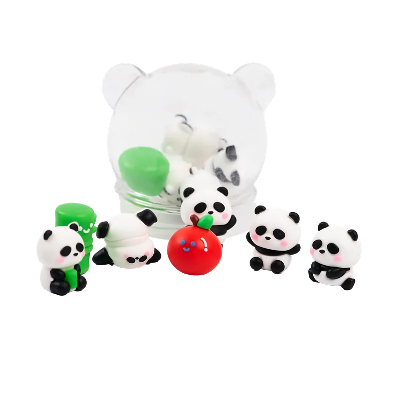 Radiergummi-Set mit Panda-Design in Aufbewahrungsdose (Mehrfarbig)