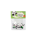 Radiergummi-Set mit Panda-Design (Schwarz/Weiß/Grün)