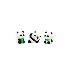Radiergummi-Set mit Panda-Design (Schwarz/Weiß/Grün)