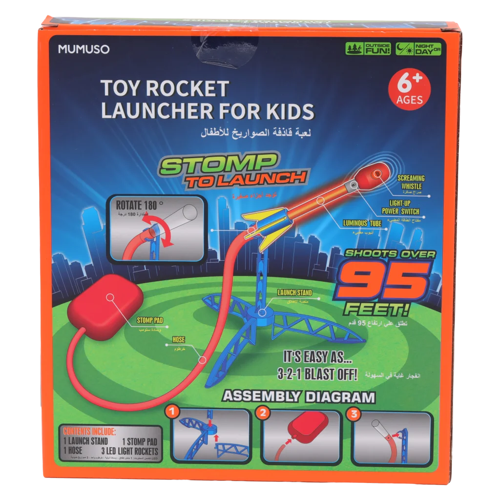 Raketenabschussrampe aus Kunststoff mit LED-Licht, für Kinder ab 6 Jahren (Mehrfarbig)