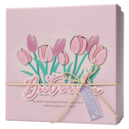Rechteckige Geschenkbox mit Tulpen-Design, groß (Rosa)