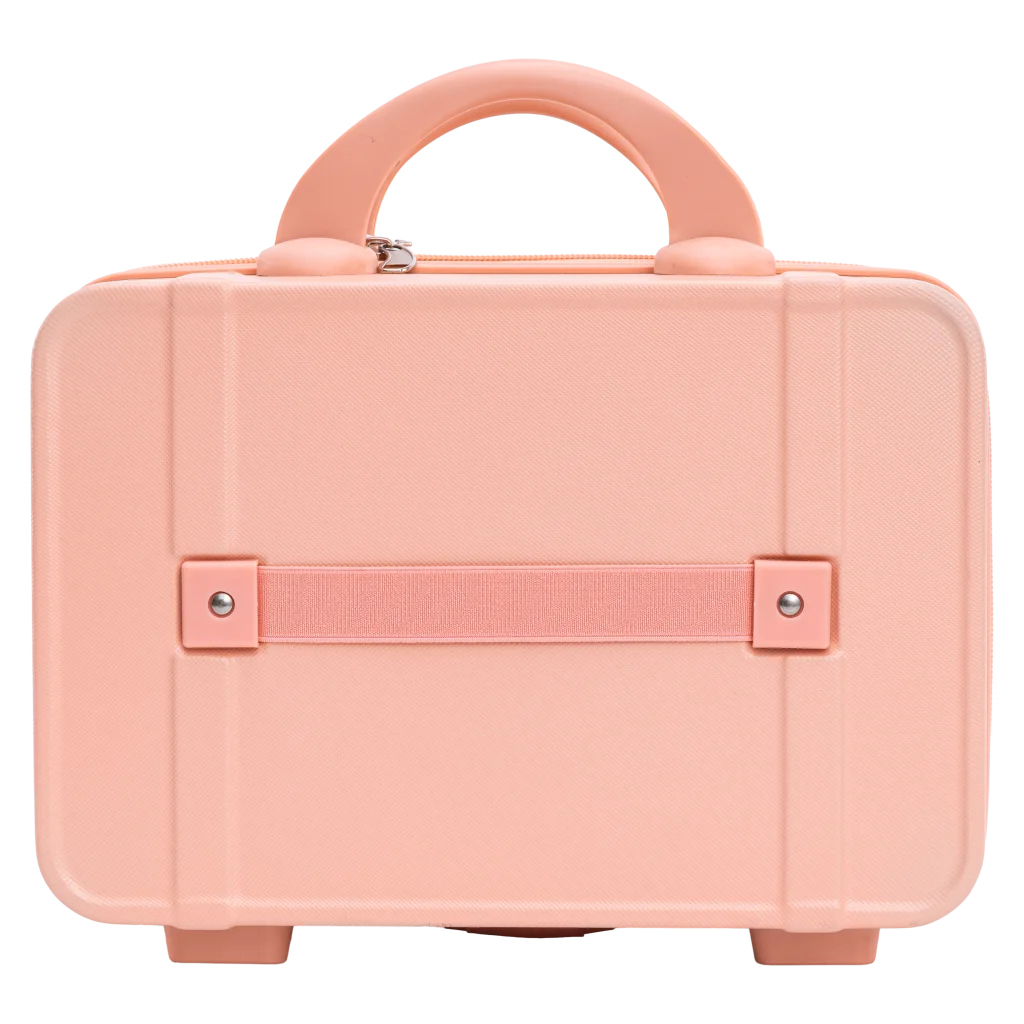 Rechteckiger Reise-Koffer 14 Zoll mit Familien-Design (Rosa)