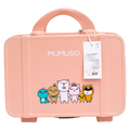 Rechteckiger Reise-Koffer 14 Zoll mit Familien-Design (Rosa)