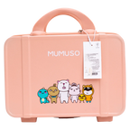 Rechteckiger Reise-Koffer 14 Zoll mit Familien-Design (Rosa)
