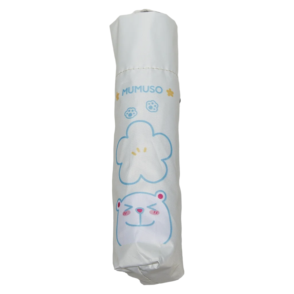 3-fach faltbarer Regenschirm mit Bären-Design, Polyester (Hellgelb/Blau)