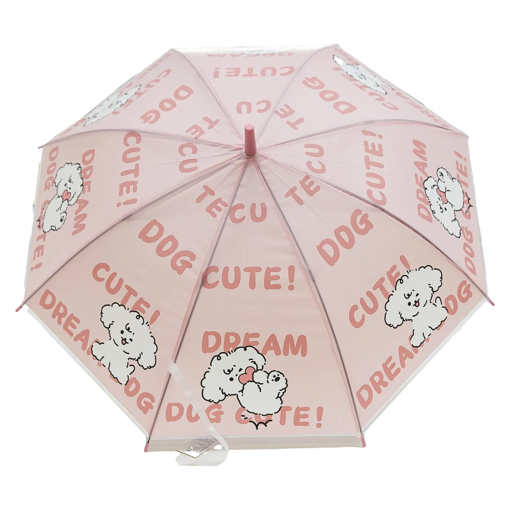 Regenschirm mit Hund-Design, POE/Fiberglasgestänge (Blau/Rosa/Grün/Gelb)