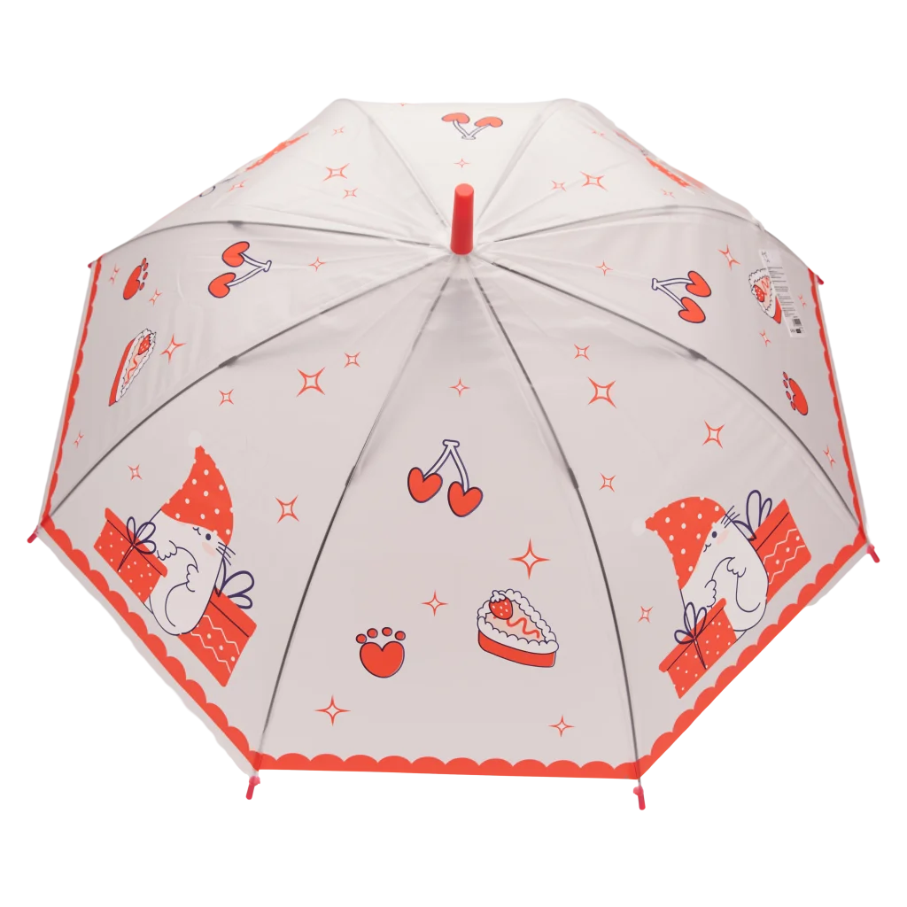 Regenschirm mit Murmeltier-Design und J-Griff für Kinder (Blau/Rot/Grün/Gelb)