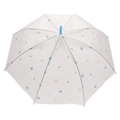 Transparenter Regenschirm mit Frucht-Print und J-Griff (Blau/Gelb/Lila/Schwarz)