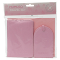 2-teiliges Kunstleder Reise-Set mit Passhülle und Kofferanhänger, Kollektion Kirschblüte (Rosa)