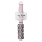 Rundbürste mit Reinigungsschaber aus ABS und Nylon für Haarstyling (Pink)