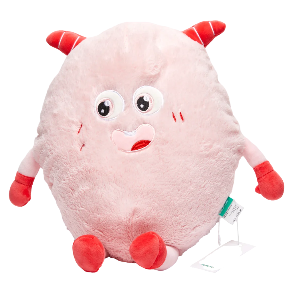 Rundes Dekokissen mit Monster-Design, ca. 413 g (Rosa)