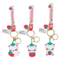 Schlüsselanhänger mit Bär und Erdbeer-Design (Mehrfarbig)