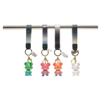 Schlüsselanhänger mit Bär-Design und Farbverlauf (Weiß/Rosa/Orange/Pink/Grün/Blau)
