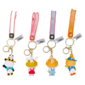 Schlüsselanhänger mit Cartoon-Tier-Design (Rosa/Orange/Blau)