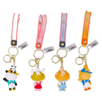 Schlüsselanhänger mit Cartoon-Tier-Design (Rosa/Orange/Blau)