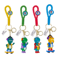 Kinder Schlüsselanhänger aus PVC mit Dinosaurier-Design (Gelb/Grün/Rot/Blau)