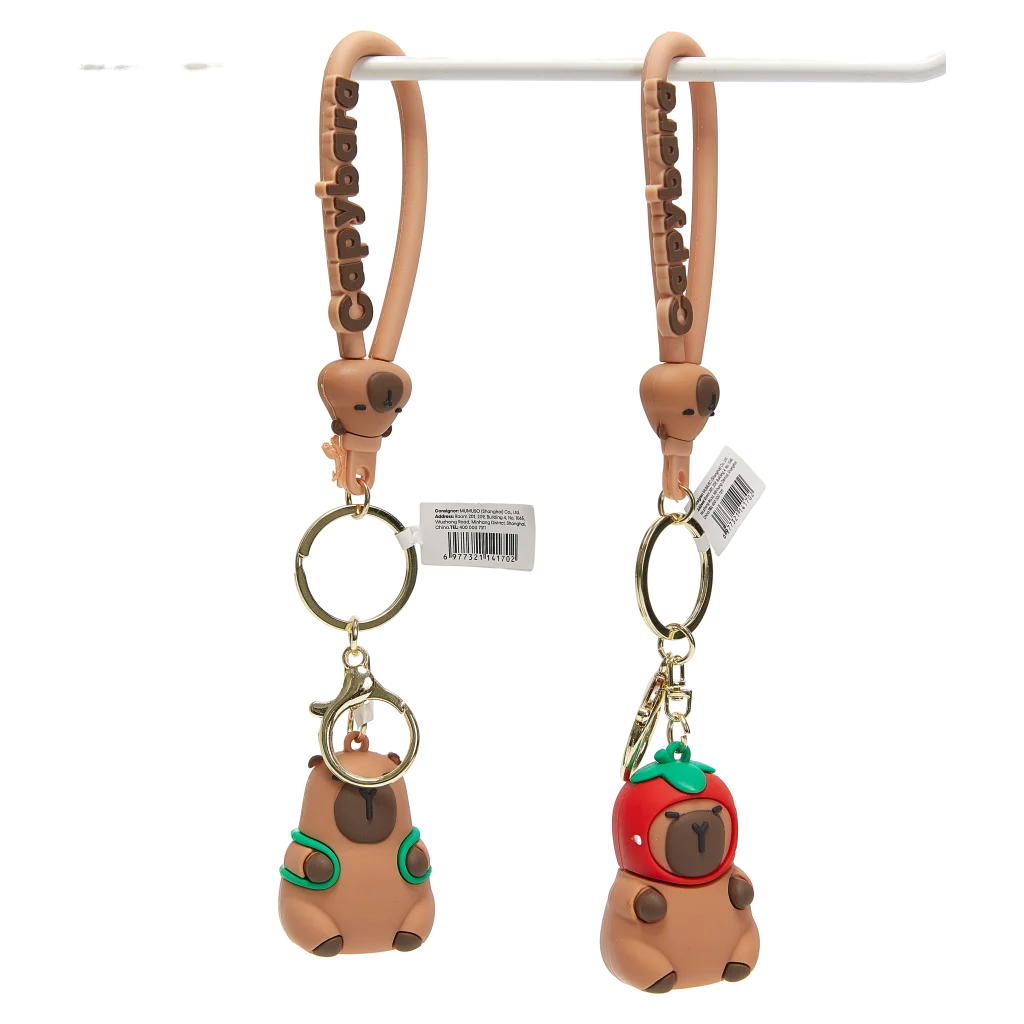 Schlüsselanhänger aus Resin-Guss mit Capybara-Design (Braun)