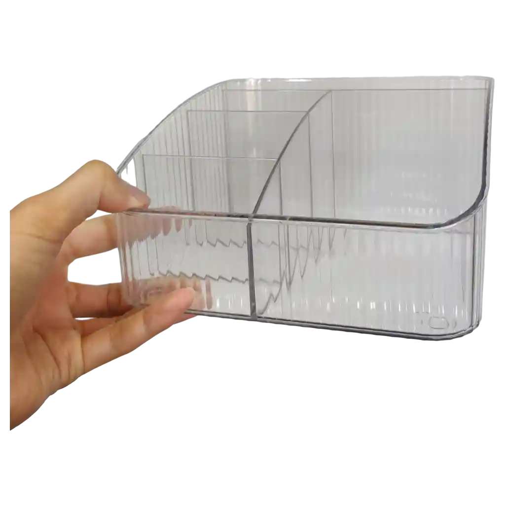 Make-up-Organizer aus PET mit fünf Fächern, transparent