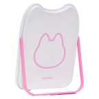 Schminkspiegel mit Katzenohren-Design und Halterung (Weiß/Pink)
