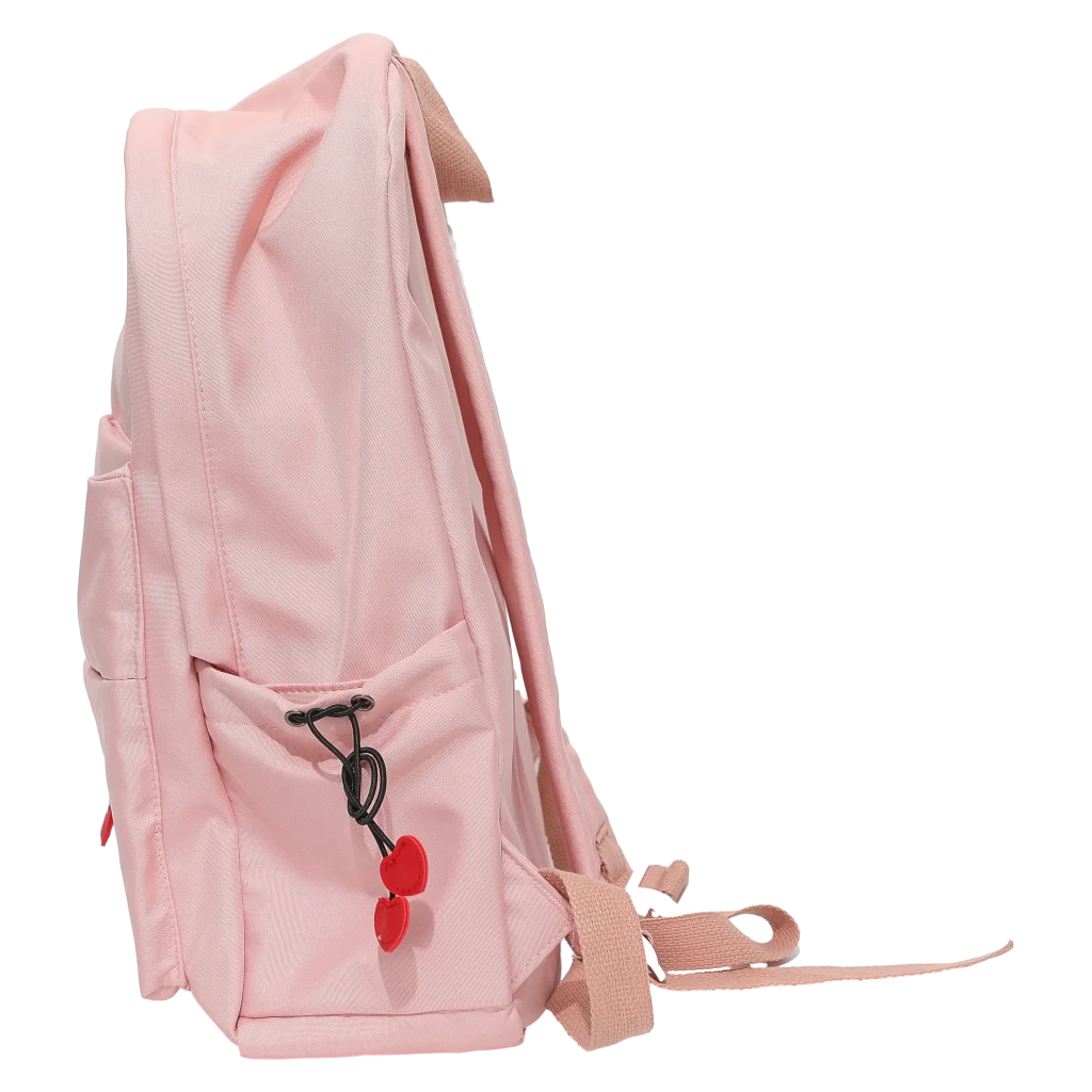 Schulrucksack mit Herz-Print, geräumig und robust (Rosa)