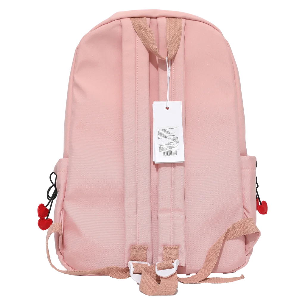 Schulrucksack mit Herz-Print, geräumig und robust (Rosa)