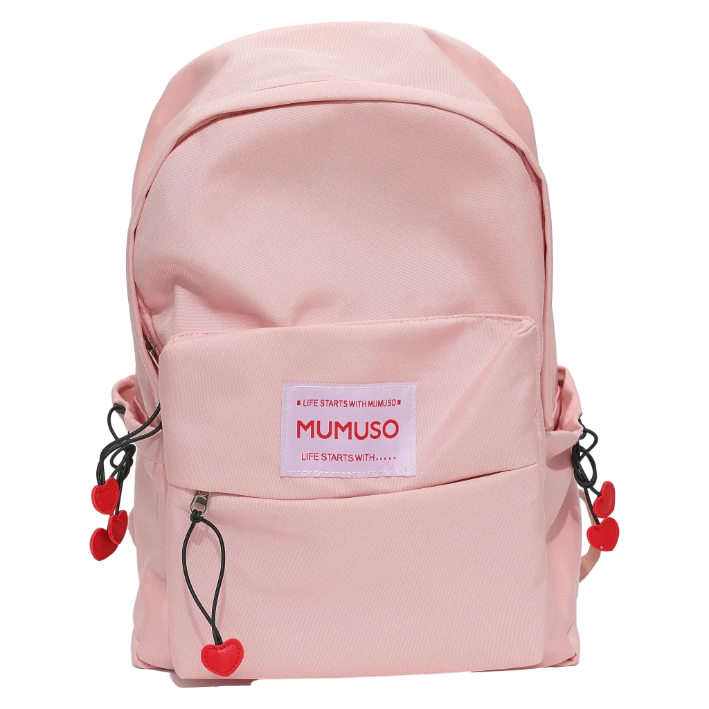 Schulrucksack mit Herz-Print, geräumig und robust (Rosa)