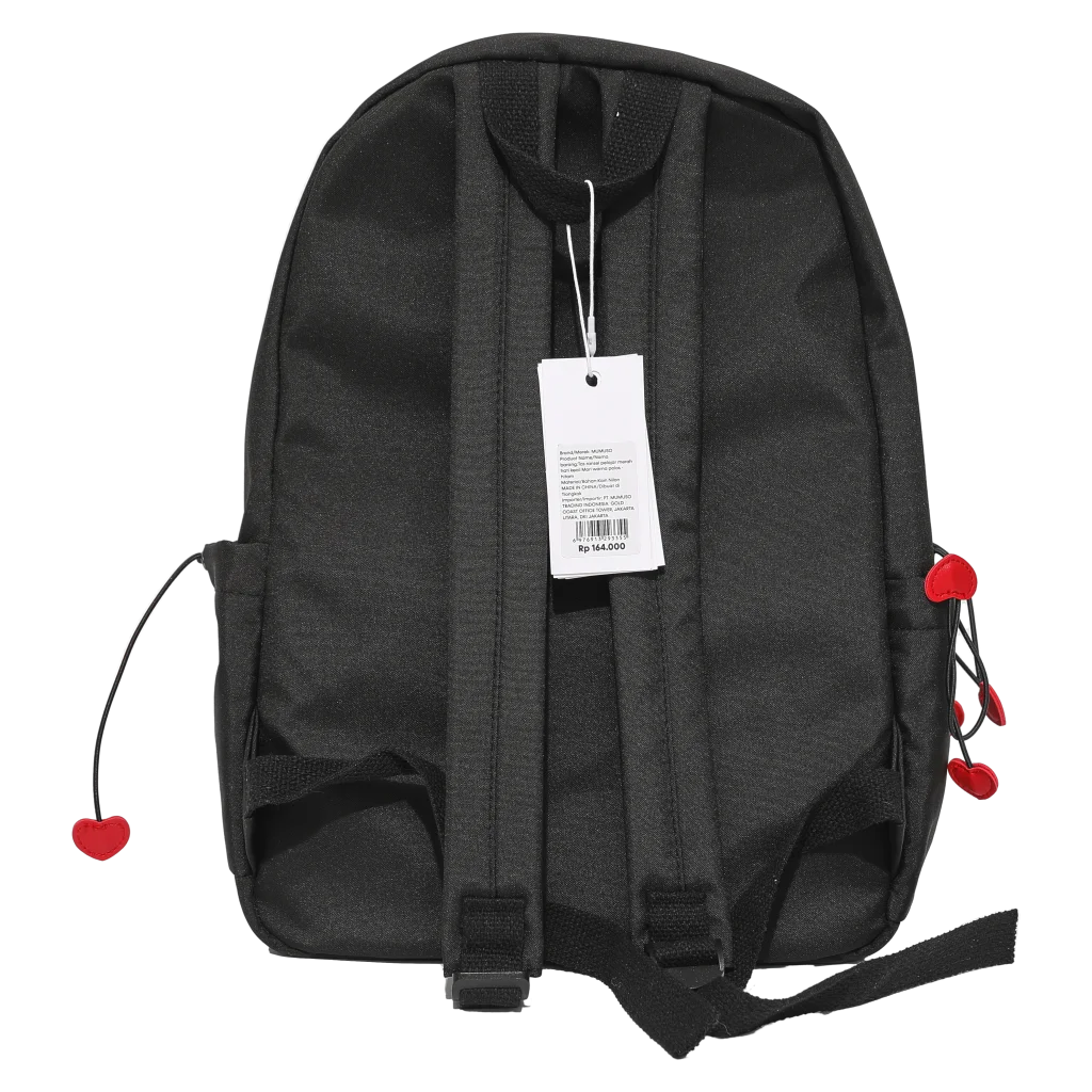 Schulrucksack mit Herz-Design, Backpack (Schwarz)