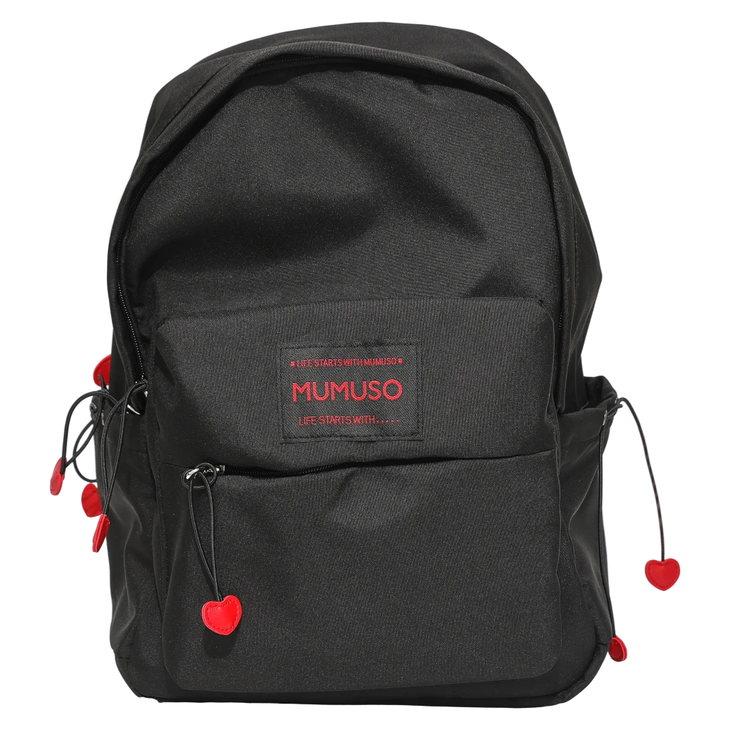 Schulrucksack mit Herz-Design, Backpack (Schwarz)