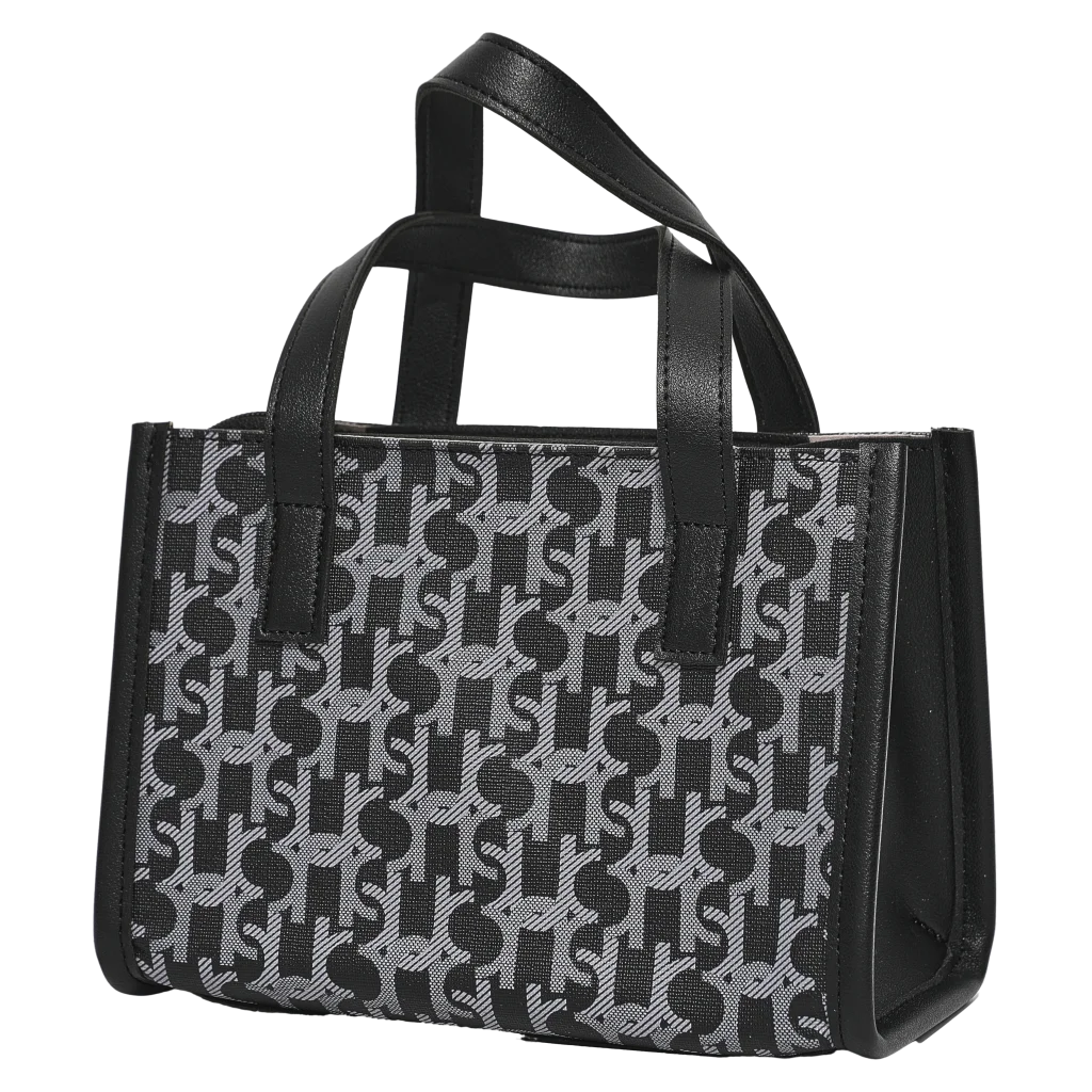 Schultertasche mit Print-Design, Schulterriemen (Schwarz)