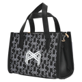 Schultertasche mit Print-Design, Schulterriemen (Schwarz)