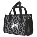 Schultertasche mit Print-Design, Schulterriemen (Schwarz)