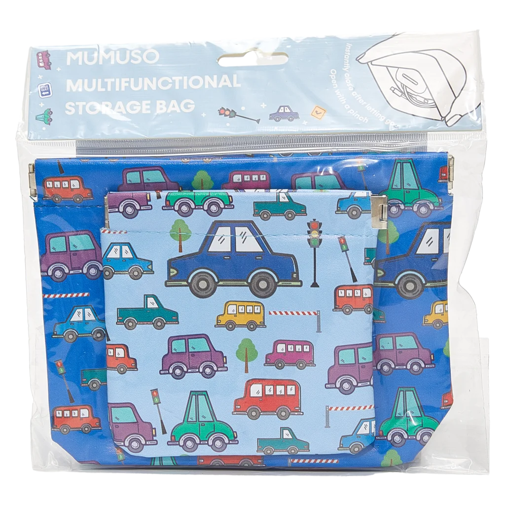 Selbstschließende PVC-Aufbewahrungstasche mit Auto-Design (Blau)