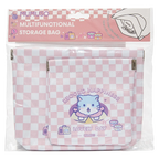 Selbstschließende PVC-Aufbewahrungstasche mit Katzen-Design (Rosa/Weiß)
