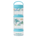 3-stöckige Kunststoff-Snackbox mit Dinosaurier-Design (Blau)