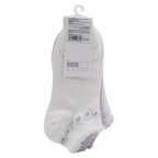 3er-Pack Damen Sneakersocken aus Baumwollmischung mit Blumen-Print (Weiß/Flieder/Ecru)